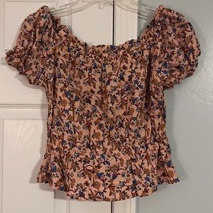 Shein Womens Off The Shoulder Floral Blouse Size L
